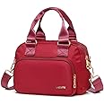 Nylon Shoulder Handbags for Women, OPXTO Waterproof Multi Pocket Purses and Cross-body Bags, High-dense Nylon Oxford Multi-function Lightweight Tote Bag.