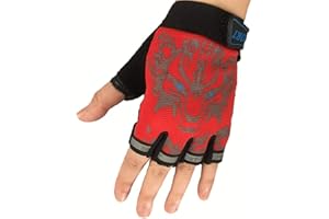 Eurhouse Guanti da allenamento per bambini, senza dita, per sport, ciclismo, corsa, guanti antiscivolo