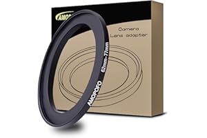 AMOPOFO 62mm to 77mm Step Up Ring For Filters,62mm-77mm Camera Filter Ring,Made Of CNC Machined space aluminum With Matte Black Electroplated Finish.for 77mm UV,ND,CPL Camera Filter accessories