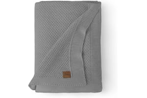 ‎DALISA Dalisa Weiche Acryl 'Meggie' Strickdecke Oeko-Tex Zertifikat Meggie, Grau 200x220 cm - Atmungsaktiv, Vielseitig für alle Jahreszeiten