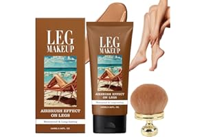 MLTHCIG Body Coverage Perfector Leg Makeup, Leg Make up Foundation Waterproof Sweatproof Face Concealer, Long-Lasting All over Complexion Perfector Cream and Brush(#3)