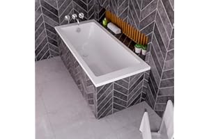 ECOLAM Baignoire rectangulaire Tami 140x70 cm | baignoire en acrylique blanc | vidage et trop-plein automatique pieds et silicone