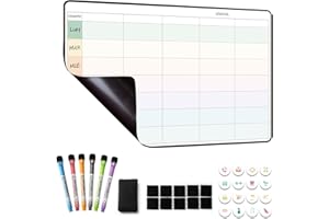 MCCORL Planificador Semanal Magnetico,Pizarra Nevera Magnetica,Organizador Semanal,Calendario Semanal Planificador Magnetico Nevera 42×28cm - en español