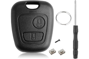 Chaexii Citroe-n C1 Key Fob Case Replacement for Citroe-n C2 C3 C5 Peugeot 107 207 307 Key Cover,for Toyota Aygo Key Case Accessories (NO Blade)with Keyring & Screwdriver