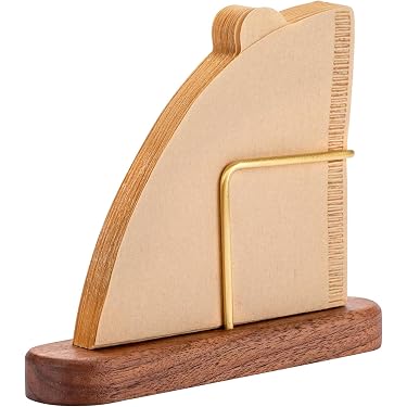 Porte Filtre à Café En Bois Noyer - Support Conique Pour Filtres V60 - Rangement Élégant Café-Bar Maison