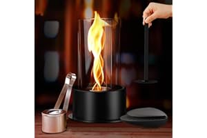 KYYOKE Tischkamin-Tornado Funke, Premium Tischfeuer Outdoor & Indoor, Tisch Feuer mit Sicherheitsglas für großer Geburtstag, Balkon Deko, Garten und Home Decor