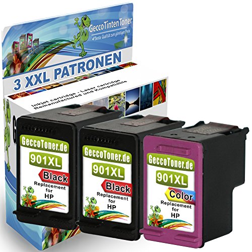 Spetan Druckerpatrone Ersatz für HP 901 xl 901xl XXL Schwarz BK Black Color Farbig für OfficeJet J4500 J45600 J4624 J4660 J4680 J4524 J4535 J4540 J4550 J4580 HP CC654AE CC656AE , Menge und Anzahl:3er Set