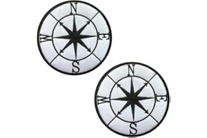 ZCKETO 2 Pezzi La Bussola "Compass" Tattica Ricamato Toppa Emblema Applique Gancio e Anello per Maglia Zaino Cappelli Vestiti Giubbotto Uniforma Cani Viaggi All'esterno Tattico Militare