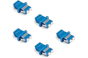 Elfcam - Adattatore a Fibra Ottica LC-LC UPC Duplex Monomode, 5 Pezzi