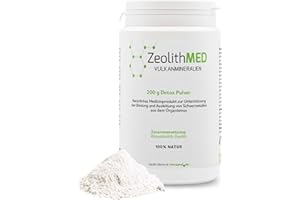 ‎ZEOLITHMED VULKANMINERALIEN Zeolith MED Detox-Pulver, Medizinprodukt, Apothekenqualität, Vergleichssieger, Entgiftung von Schwermetallen, Entgiftungskur, Vulkanmineralien, Heilerde, Darmreinigung (200 g (1er Pack))