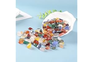 Jbanton 1000 Pcs Mini Pierres Cailloux Naturels, de Jardin, Pierre d'agate, D'agate Gravier Pierres, Cailloux, Décoratives pour Décorations d'aquarium Jardin Pots Décoration Multicolore 5-7mm
