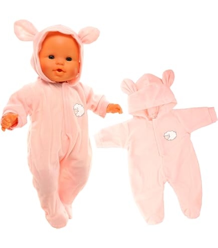 Puppenkleidung-Set Für 35–43 Cm Puppen – Strampler, Socken, Schnuller, Kleiderbügel, Niedliches Pony-Design
