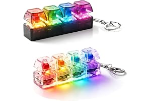 2 stycken RGB Fidget tangentbord, nyckelring, tangentbord, 4 knappar, fidget-leksak med LED-lampor, tangentbord, fidget för s