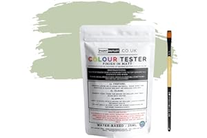 HQC Paint Wall and Ceilings Matt | Sample Colour Tester Pot with Brush | Quick Drying Quality Interior Paint | Contemporary Finish | Sage Green Colour 25ml