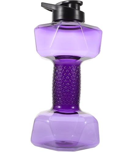 75 Oz (2.2L) Dumbbell Shaped Water Bottle - BPA Free, Large Capacity, Leak-Proof Flip Top Lid (Blue) - View #2