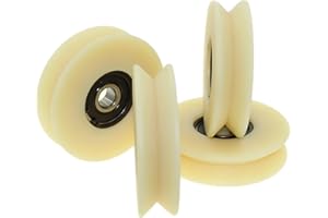 LASANA SMART MACHINES (V80-20-12) Pack of 4 Nylon Polyamide Pulley Wheels 80 mm Diameter with 90° V groove Sliding Gate Wheel Made in the EU