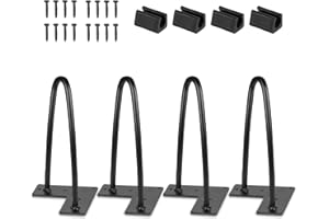 ‎JOPASSY Jopassy 4er Set Haarnadel Tischbein Hairpin Legs, DIY Tischbeine mit Bodenschoner und Schrauben, Schwarz Haarnadelbeine aus Stahl 30cm 2-Stange Möbelfüße für Stühle, Schrank und Sofa