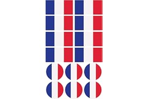 HABERDASHERY ONLINE 28 autocollants du drapeau de la France. Autocollants pour vélos, motos, accessoires (FRANCE)