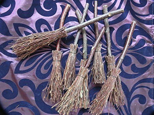 Besom broom (ref 75) Handmade from BIRCH. 21cm - 23cm. Wiccan, Alter Witches broomstick. choice of ribbon. inscription option available.