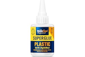 WOLDOCLEAN Superglue for plastic 25g for instant strength - waterproof, heat-resistant, clear glue with precise nozzle