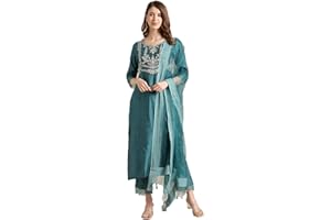 KARTUTVA Kurta-Set für Damen mit Dupatta indischen Partykleidung Kurti Tops mit Palazzo Hosen Set