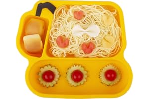 NOHLERLIFE Silikonowa przyssawka dla małych dzieci – trening samodzielnego karmienia podzielony talerz i miska dla niemowląt i małych dzieci, pasuje do większości tac do wysokich krzeseł