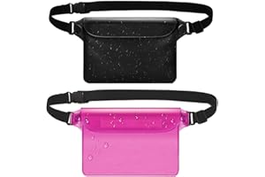 HREDZEO Borsa Beach Pouch Impermeabile, 2 Pcs con Cinturino in Vita Regolabile, Mare Uomo, Galleggiante per Sport Pesca Vela Escursione