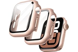 JETech Etui z Ochraniacz Ekranu dla Apple Watch Series 11/10 46mm, Ogólna Osłona Ochronna, Wbudowana Film Szkło Hartowane Wysokiej Czułości, 2 Sztuki (Różowe Złoto)