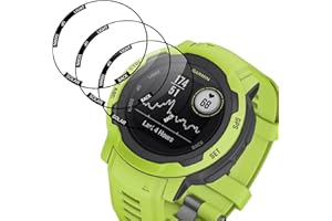 BEUKEI Protector Pantalla para Garmin Instinct 2/2 Solar, 3 Piezas Cristal Protector, Sin Burbujas, Antiarañazos, Dureza 9H, Antihuellas, Screen Protector