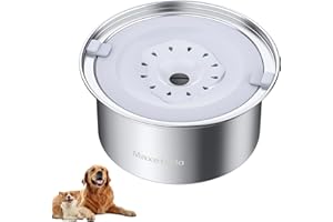 Maxetodo Ciotola Acqua Cane Antigoccia 4L in Acciaio Inox, Ciotola Acqua Cane con Cuscinetto a Carboni Attivi, Ciotola Antigoccia Cane Portatile Antiscivolo per Cane Grande e Medi Facile da Pulire