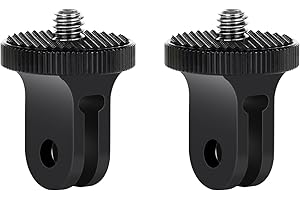 HSU Adaptador de 1/4"-20 para Soportes GoPro,Adaptador Giratorio de Rosca para Insta360 X2 X3 X4, Accesorios Estándar de 1/4 Aluminio para Cámaras de Acción (2 PCS)