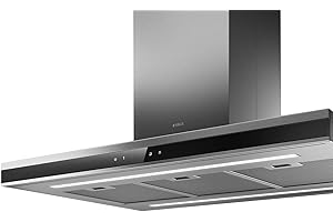 Cappa da cucina cucina da 90 cm ad Isola, Aspirante, Inox + Vetro nero - Elica ADÉLE IS BLIX/A/90 X 60