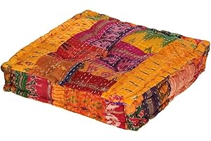 albena shop orientalisches Sitzkissen 45x45x10cm Kamila (gelb) Stuhlkissen Yogakissen Sitzkissen Zierkissen Deko Auflage