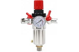 ORAZIO Régulateur de Filtre à Air 3/8", Piège de Séparateur d'Eau de Compresseur d'Air avec Soupape de Réduction de Pression et Jauge, Accessoire d'Outil Pneumatique 214107