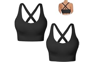 Nabawa Sports Bra for Women Unpadded Medium Support Criss Cross Back Strappy Sports Bras Seamless High Impact Yoga Workout Bra Gym Activewear Top