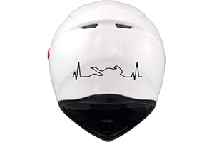 Autodomy Adesivi Casco Moto 2 Pezzi Impermeabili | Adesivi per Casco Moto Cardio | Stickers Resistenti alla Pioggia e al Sole Design Racing 12x3 cm (Nero)