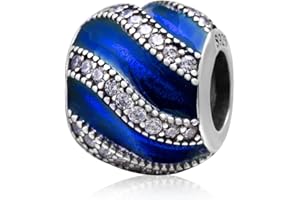 YIRONG JEWELRY Breloque Spacer en argent sterling 925 pour bracelet à breloques Panodra (Bleu)