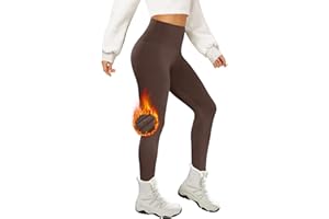 AMIYOYO Thermo Leggings Damen Gefütterte Thermoleggins für Winter High Waist Blickdicht Strumpfhose Mit Fleece Warm Kuschelig Elastisch Sport Leggins