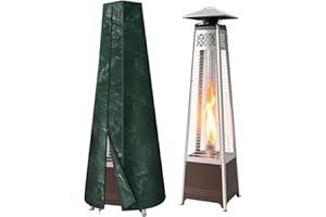 RICHIE Patio Heater Cover Heavy Duty Garden Protector Cover for Pyramid Stand Up Heater Waterproof Outdoor Cover (221x48x53cm), Green