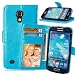 Produktbild Nancen Samsung Galaxy S4 Mini / I9190 I9195 (4,3 Zoll) Lederhülle Neu Style Acht Farbe Weich PU Flip Case Ledertasche / Schutz Etui, Einfach Vintage Kollektion Karten Slot Foto Wallet Hülle Handy Tasche Zubehör