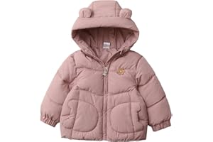 JiAmy Chaqueta Acolchada para Niños, Ropa de Abrigo Informal para Exteriores Capucha y Bolsillos Chaqueta de Algodón Impermeable 1-5 Años