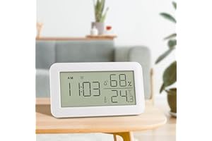 AIRCOVER Thermometer Hygrometer Innen mit Wecker, LCD Digital Thermometer, Hygrometer Feuchtigkeit, Raumthermometer Temperatur luftfeuchtigkeitsmesser für Babyzimmer Wohnzimmer Weinkellern (Weiß)