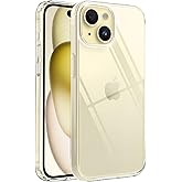 Minesk iPhone 15 ile Uyumlu Crystal Clear (Ultra Şeffaf Silikon) Kılıf Arkası Sert Polikarbonat Kenarları Yumuşak TPU Darbe E