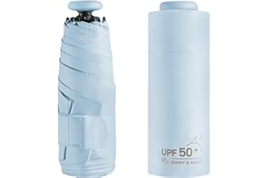 erised's bifrost Mini Ombrello da Viaggio UV Protezione UPF 50 99,9% Compatto/Leggero Piccolo Zaino Portatile/Portafoglio Pieghevole Ombrello Tascabile Antipioggia/Ombra/Donne Bambini