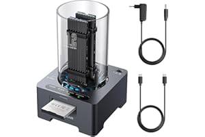 GRAUGEAR M.2 SSD, chipset JMS581LT per tutti gli SSD NVMe e NGFF, lettore di schede CFexpress tipo B, USB3.2 Gen2 10 Gbit/s, 60 mm, 2 cavi, alimentatore di rete