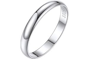 SILVORA 925 Sterling Silver Wedding Band, 2/3/5mm Eternity Ring, Available in Sizes H1/2-Y
