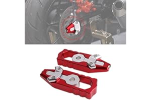 URLWALL Chain Axle Adjuster Kit, CNC Billet Aluminum Chain Adjuster Tensioner, Motorcycle Chain Adjusting Tool Axle Swingarm Spool for HONDA GROM 2014-2021 (Red)