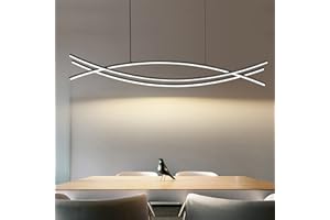 ‎MIKERU Mikeru LED Pendant Light Dining Room, 48 W, 120 cm, Black, Modern Pendant Light, Dining Table, Linear Pendant Lamp, Kitchen, Dimmable with Remote Control, 10%-100% Colour Temperature Adjustment,
