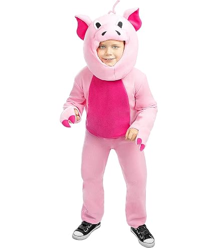 Smiffys Pink Pig Costume For Toddlers - Unisex Outfit For Kids Age 1-2 Years