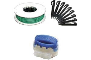 Genisys Set di Riparazione Cavo per rasaerba robotizzato connettore a Gancio Compatibile con picchetti per Filo perimetrale Kress Mission per rasaerba robotizzato - HQ 2023, Set:50m+100H+10V